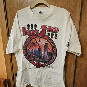 NBA Chicago Bulls 1998 Tee T-Shirt LARGE Vintage Repeat 3-peat